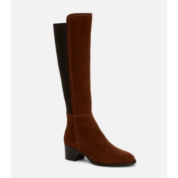 Aquatalia Shoes - AQUATALIA Nova Knee-high Suede Boots In Chestnut